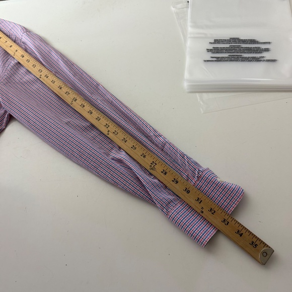 Peter Millar Weekender Wash Red & Blue Plaid Casual Button Up Shirt Mens Large - Picture 6 of 7